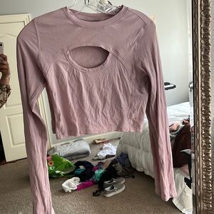 Pink Longsleeve Lululemon crop top